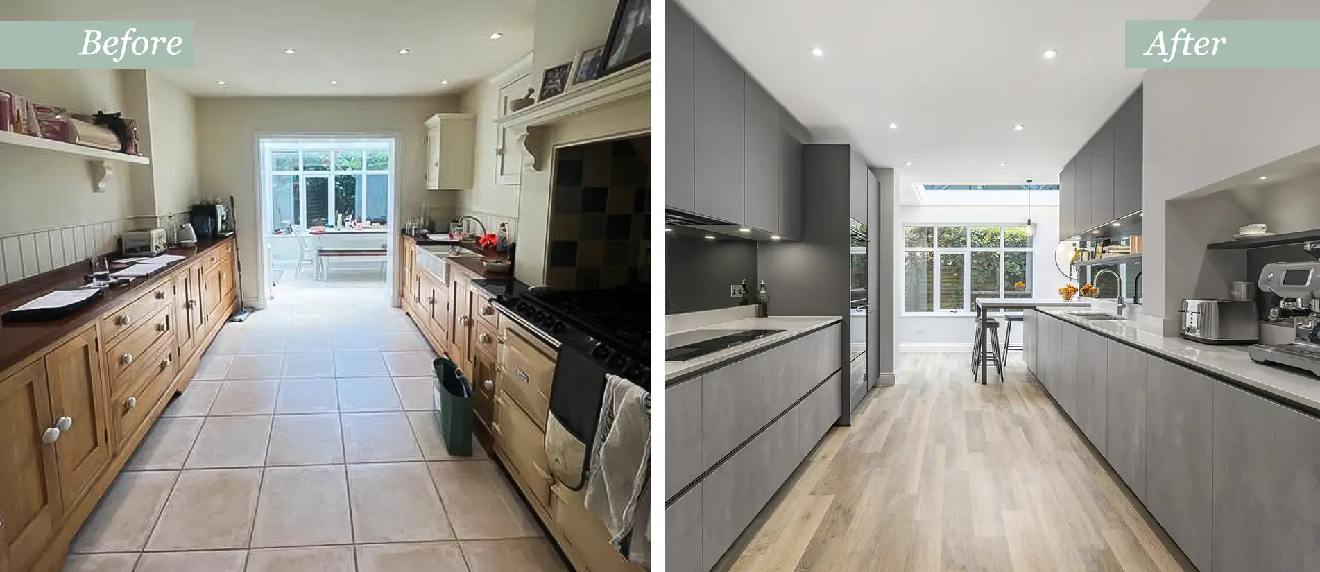 Kitchen Design Before and After — Galley View